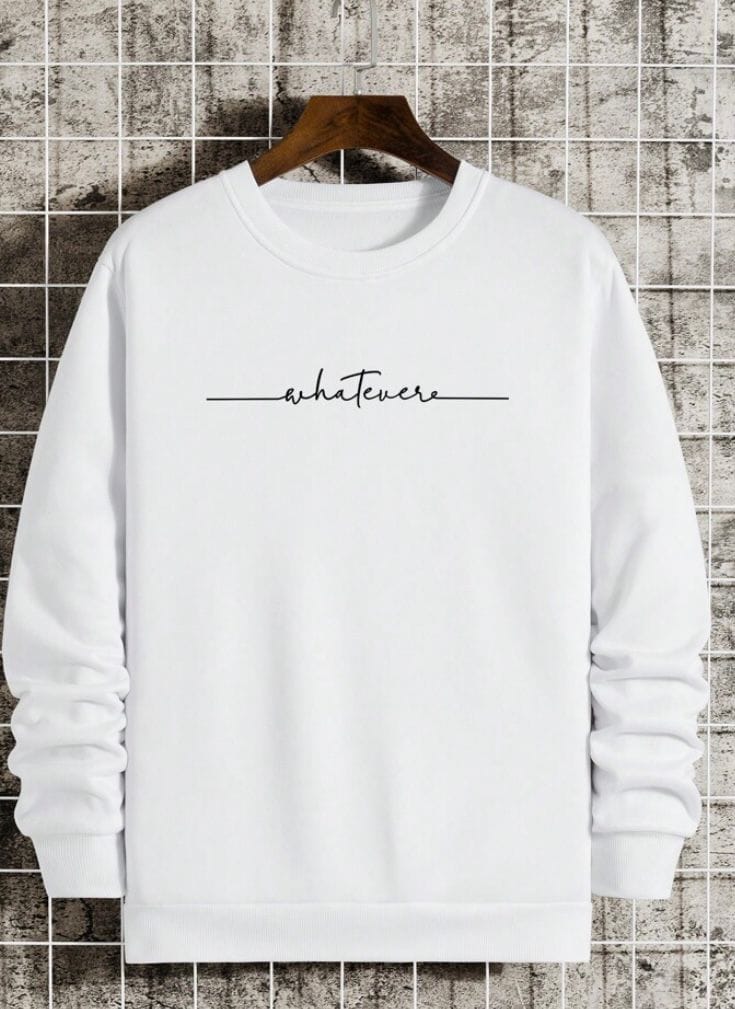 Buzo blanco letras whatever