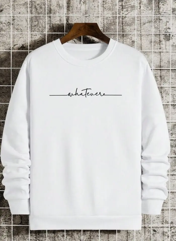 Buzo blanco letras whatever