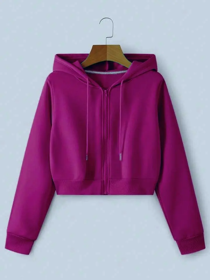 Campera crop top morado vino
