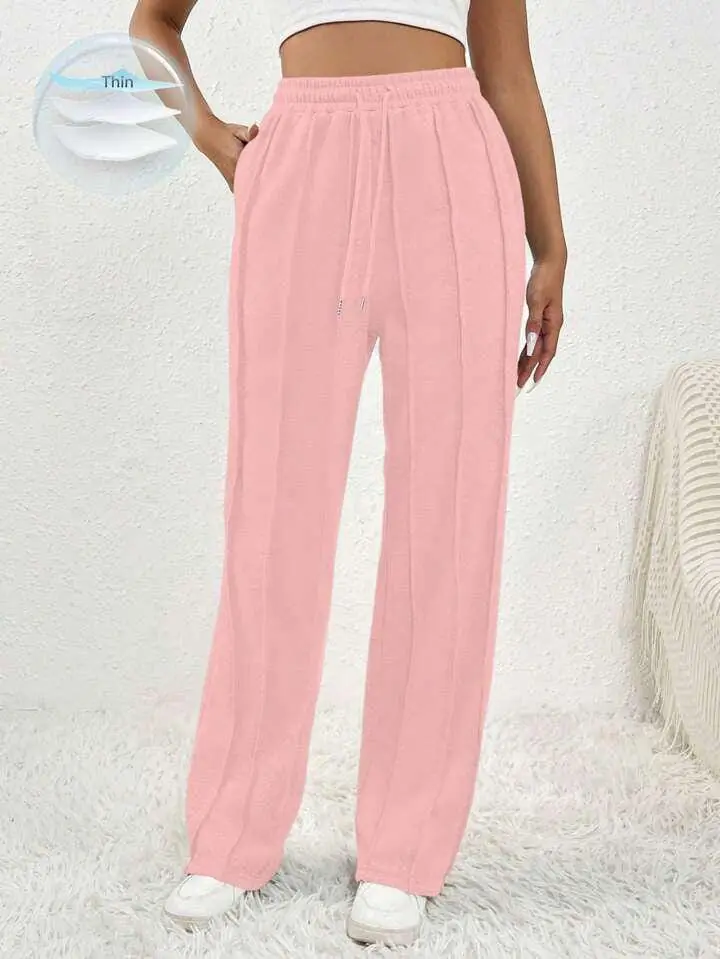 Pantalón rosa claro lineas para afuera