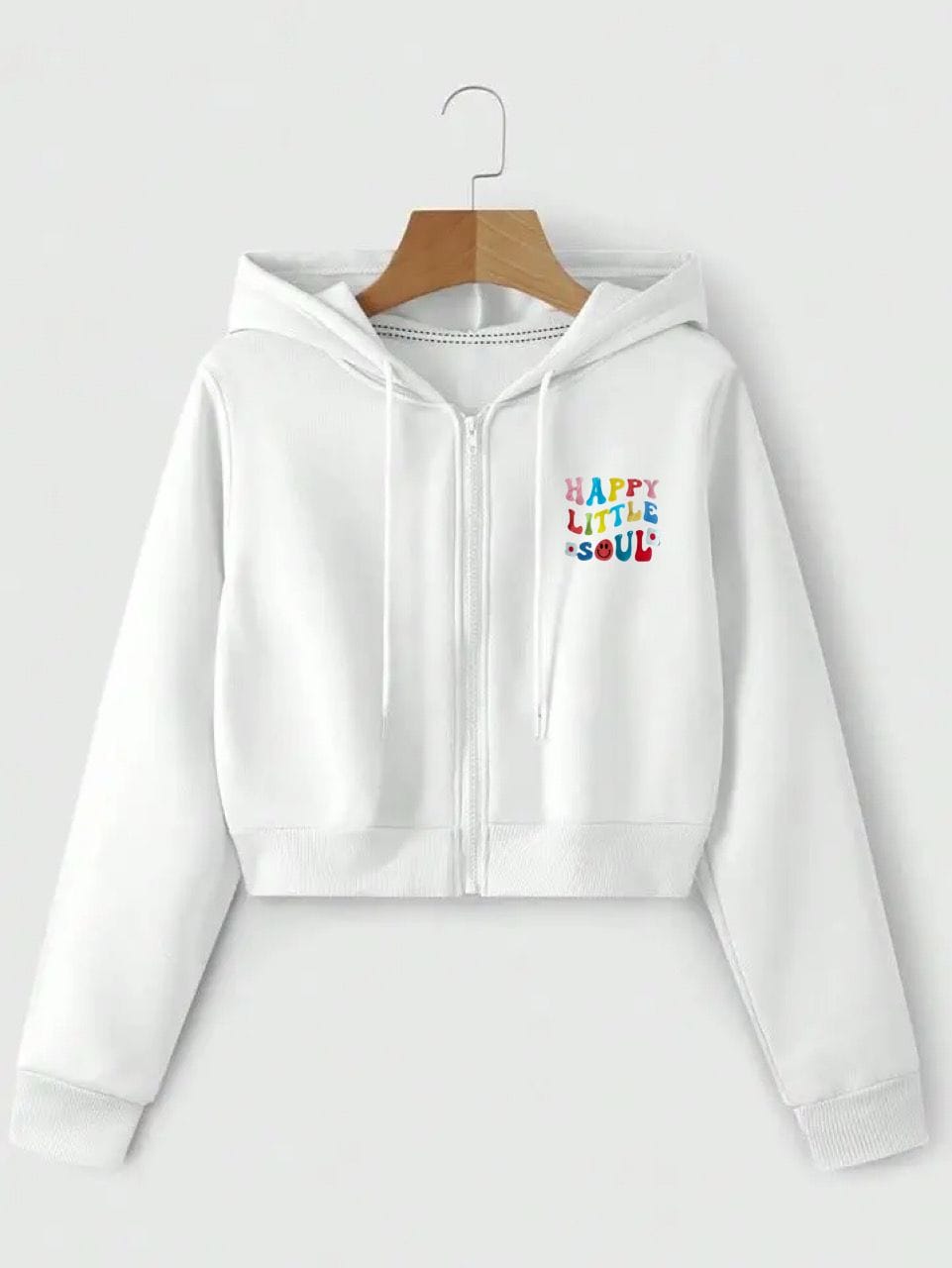 Campera crop top blanca happy little soul