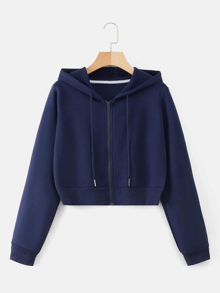 Campera azul oscuro crop top