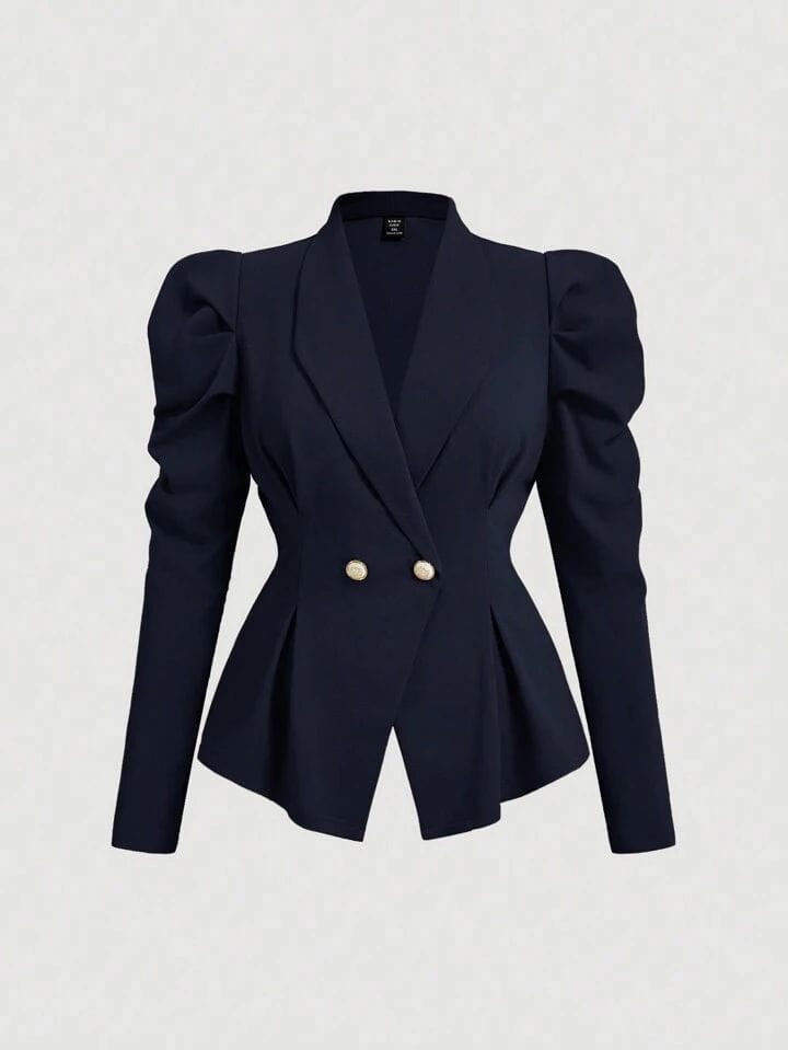 Blazer azul manga princesa botones dorados