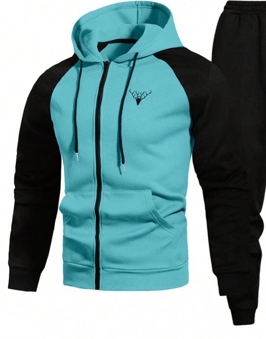 Campera celeste mangas negras