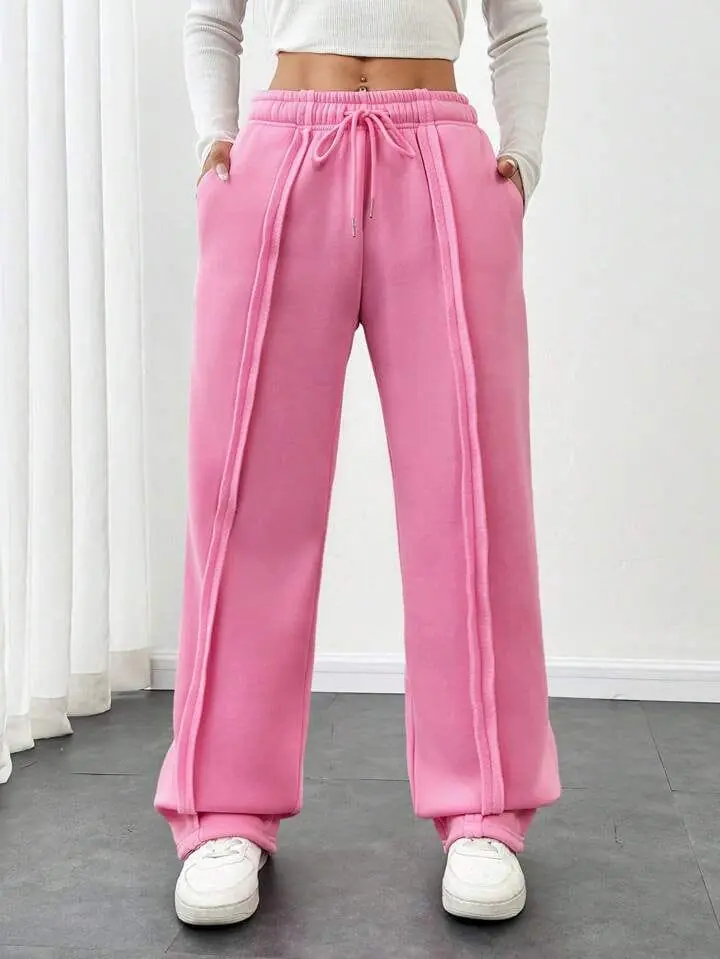 Pantalón rosa doble costura para afuera
