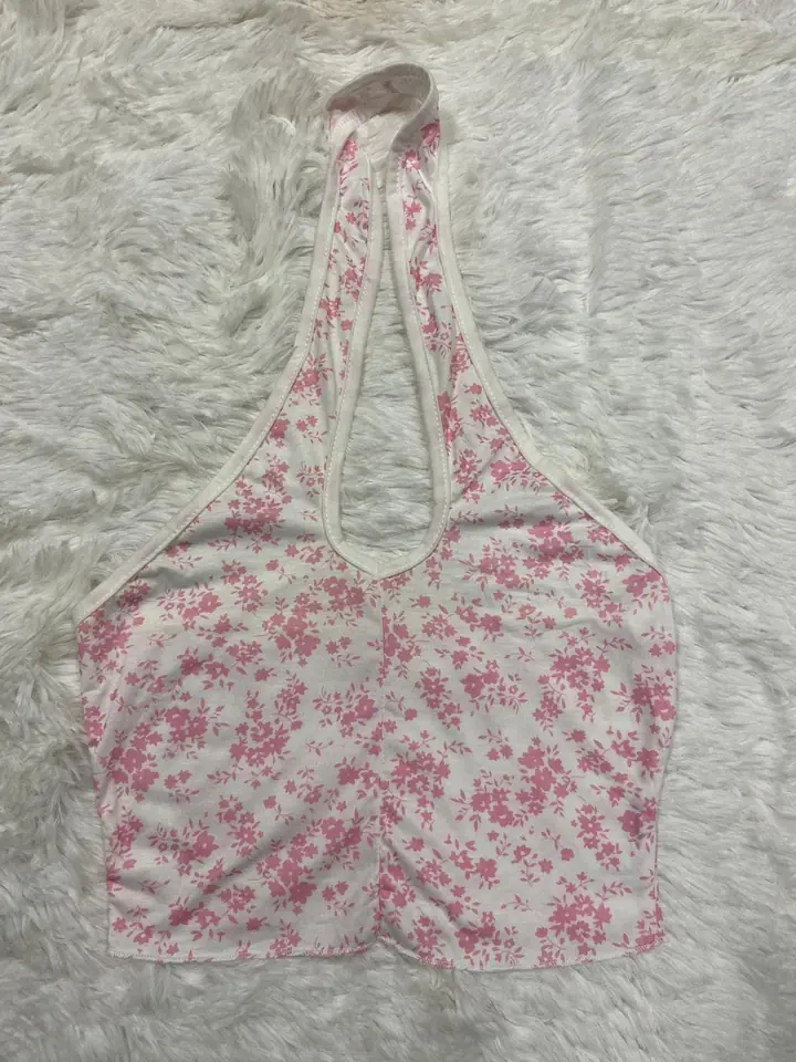 Top halter floreado