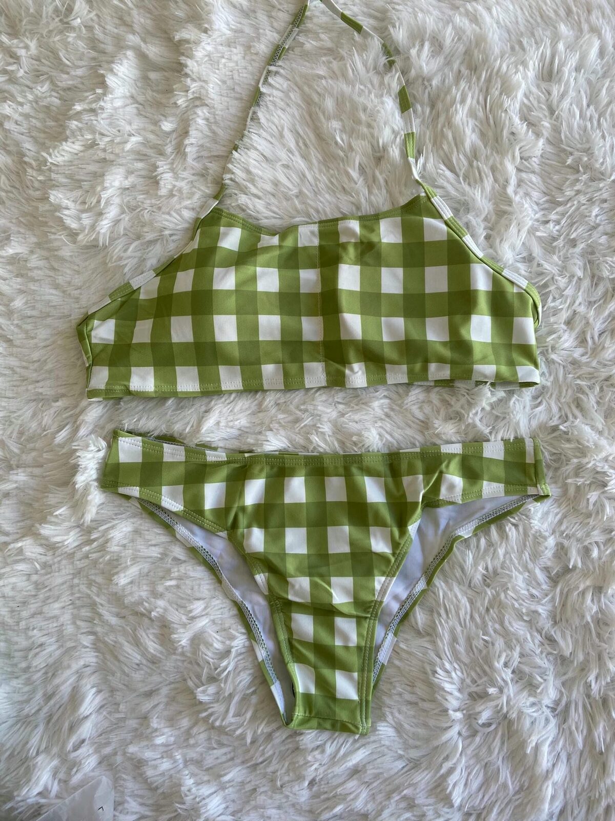 Bikini malla verde cuadros
