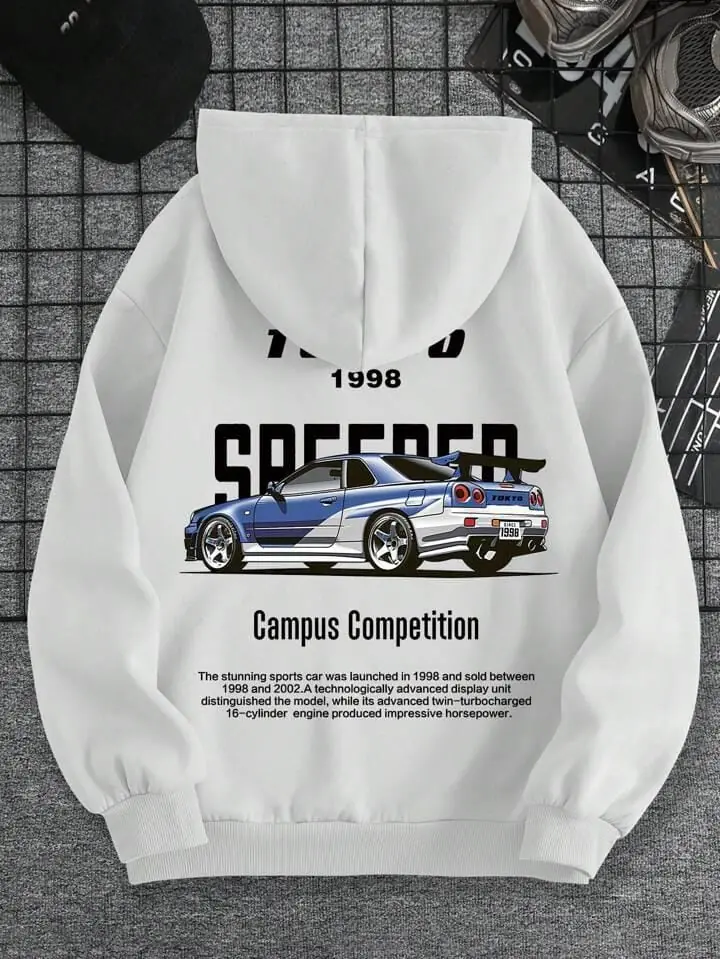 Campera diseño auto azul campus