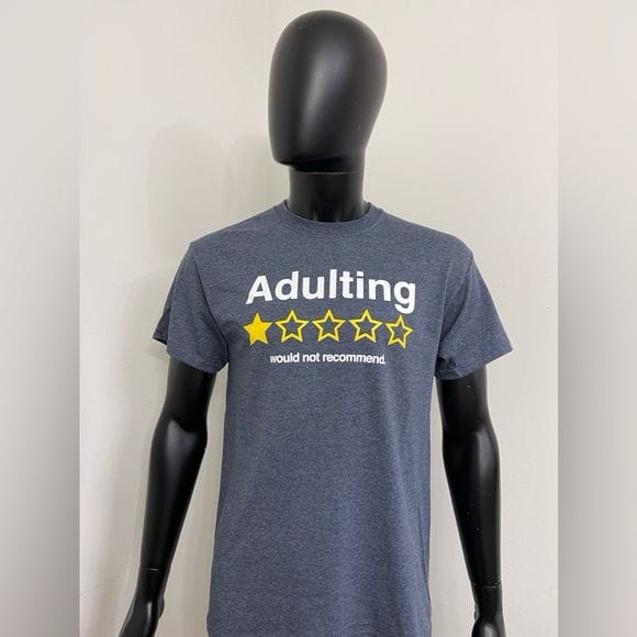 Remera gris jaspeado adulting