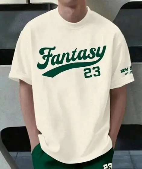 Remera crema fantasy en verde