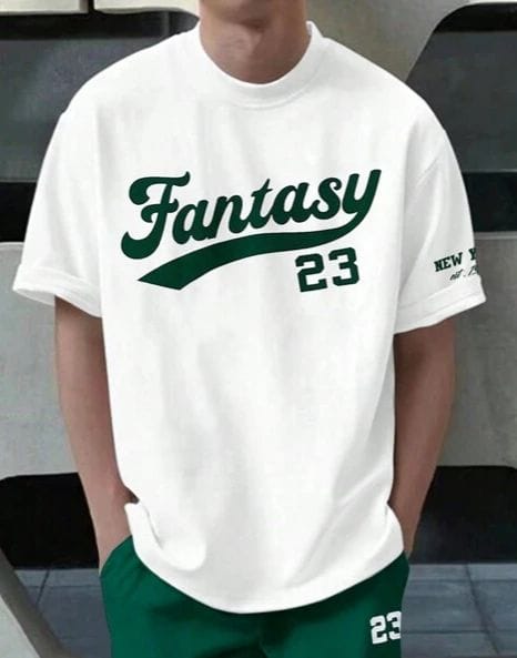 Remera blanca fantasy verde