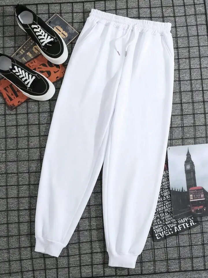 Pantalón jogger blanco con puño