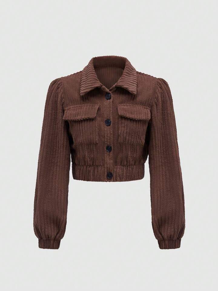 Chaqueta marrón corta peludita