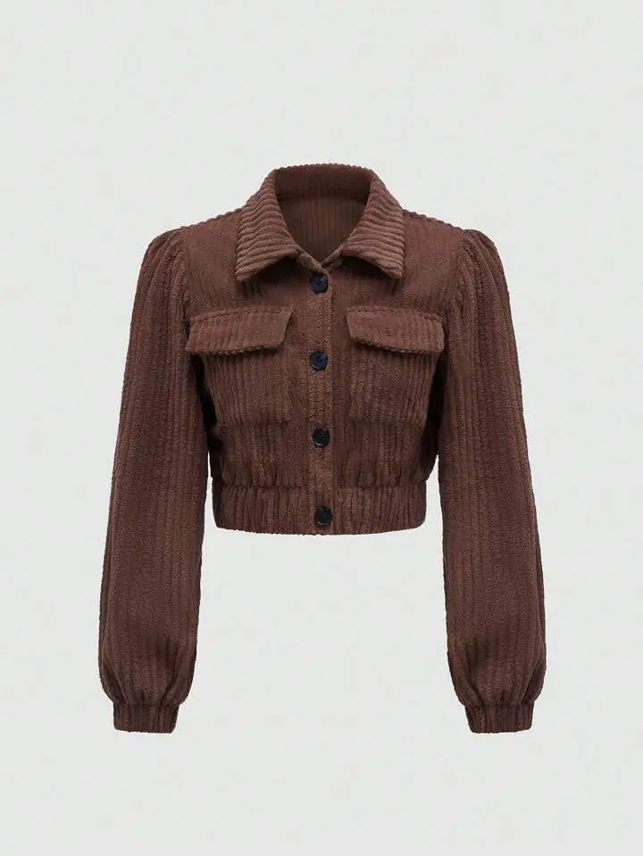 Chaqueta marrón corta peludita