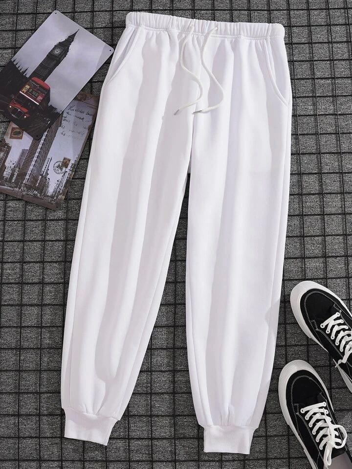 Pantalón jogger blanco sin felpa