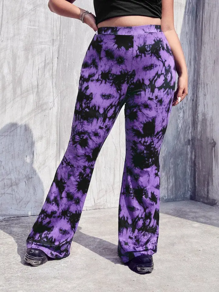 Calza oxford tie dye negro y violeta