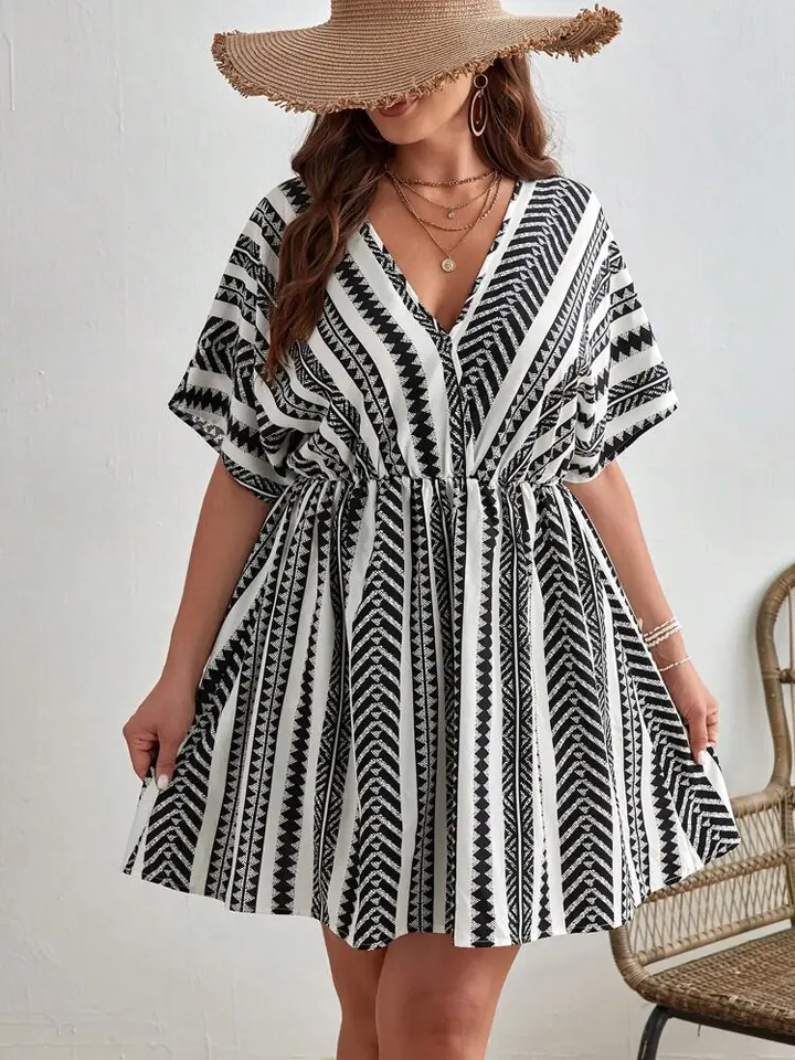 Vestido blanco tribales en negro