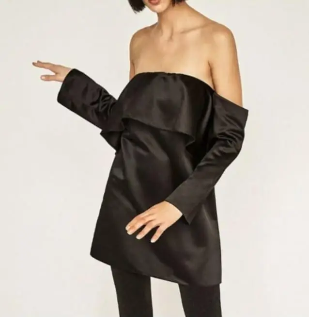 Blusa larga negra Zara