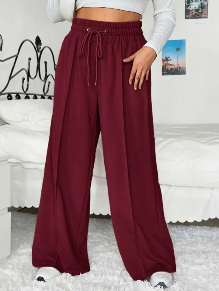Pantalón bordo linea en medio sin felpa