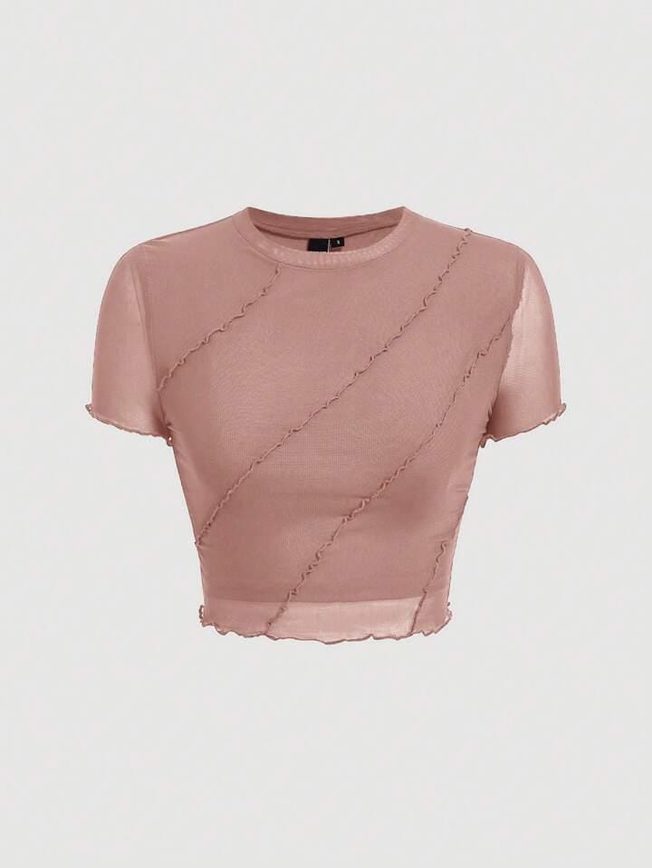 Top rosa con transparencia y roulette