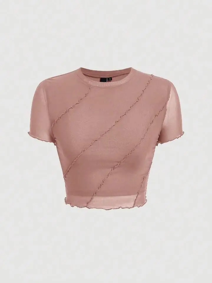 Top rosa con transparencia y roulette