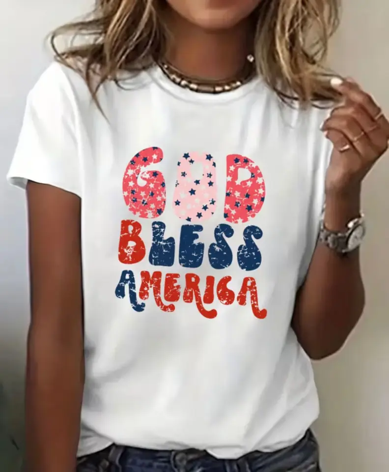 Remera blanca god bless america