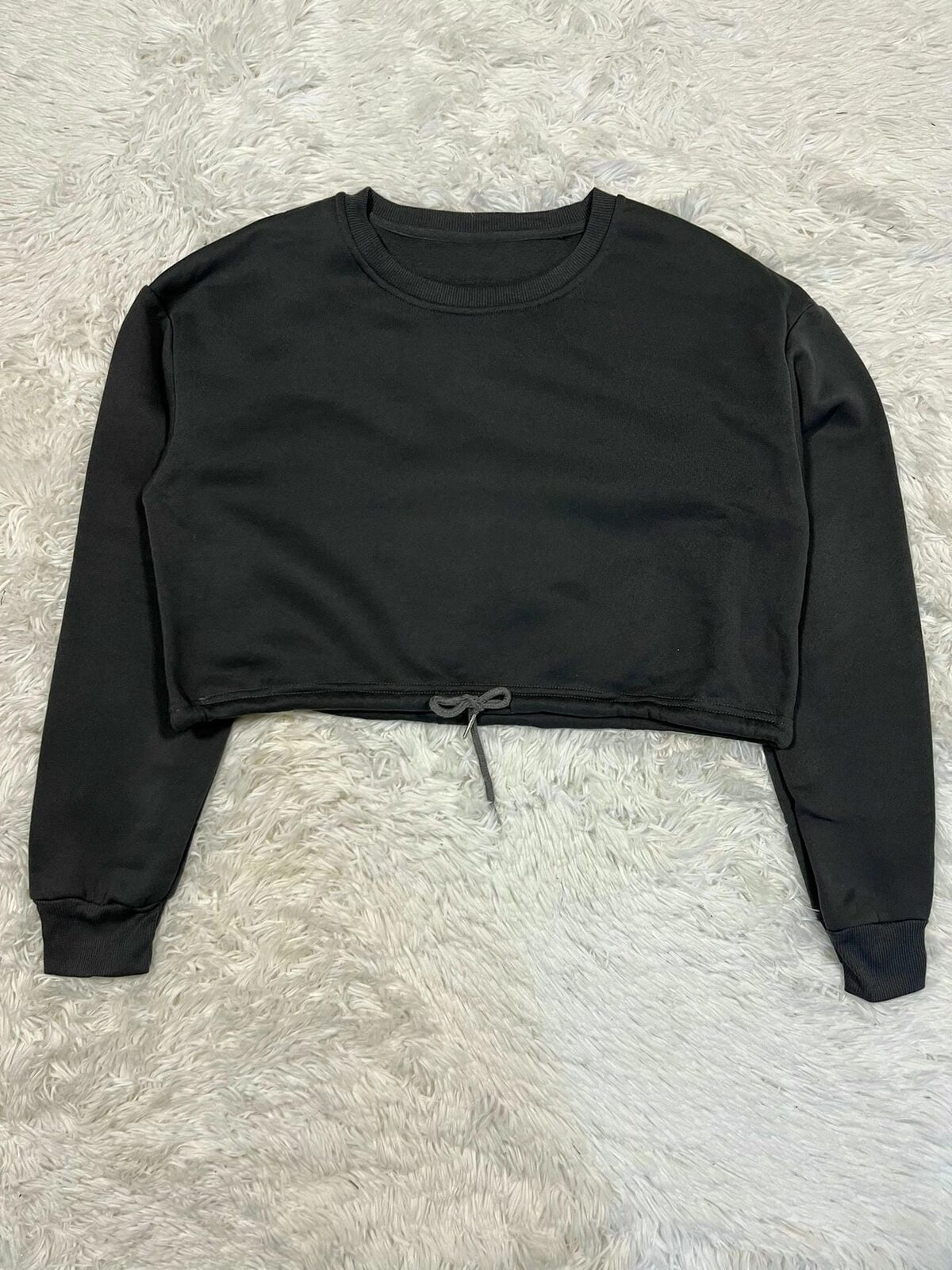 Buzo crop top gris