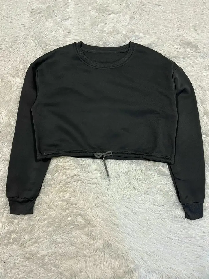 Buzo crop top gris