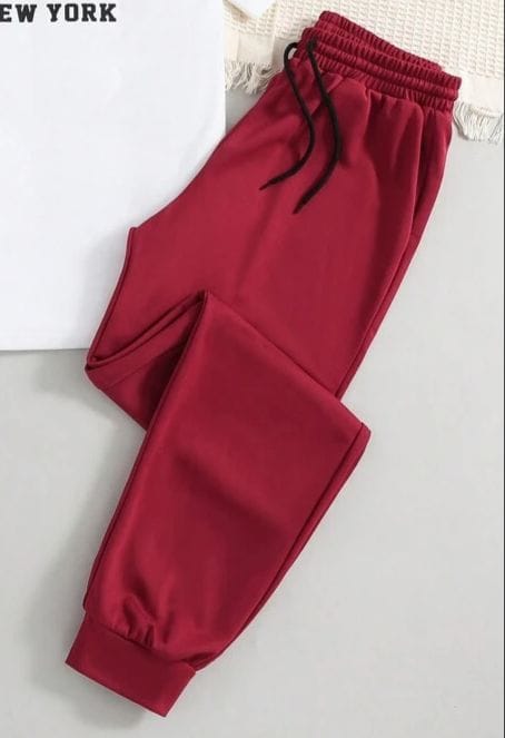 Pantalón jogger sin felpa rojo