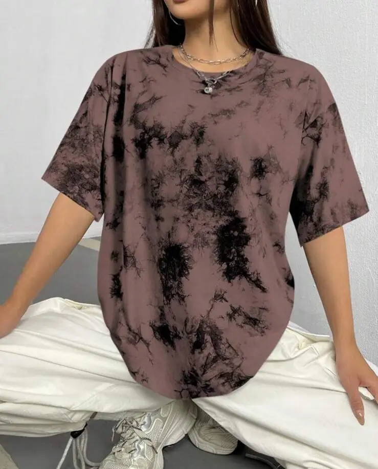 Remera marrón tie dye negro