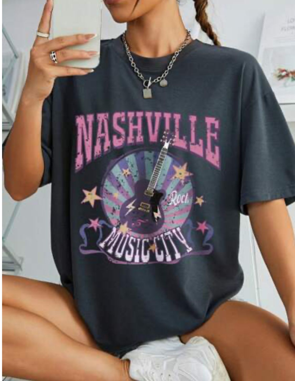 Remera gris nashville music city