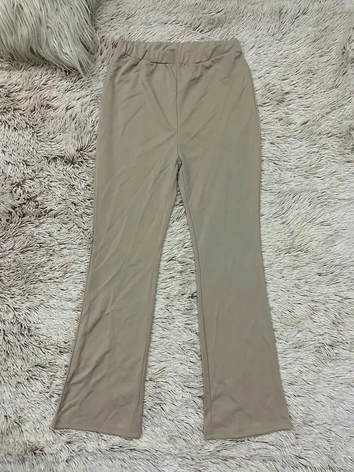 Pantalón acampanado cintura elastica SHEIN