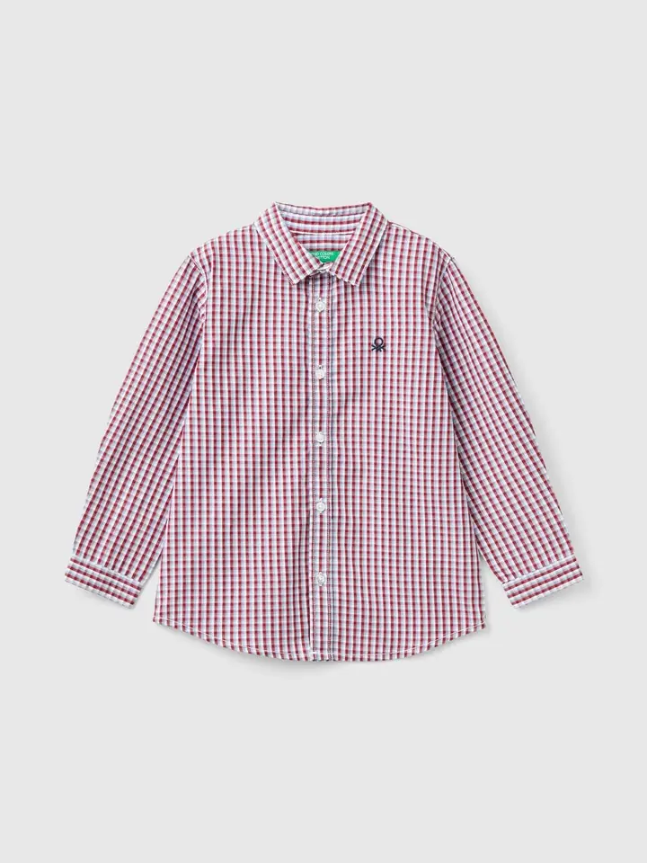Camisa cuadros rojos benetton