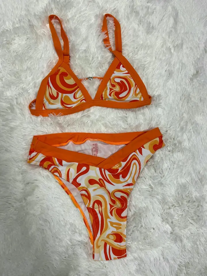 Bikini malla 2 piezas anaranjado romwe