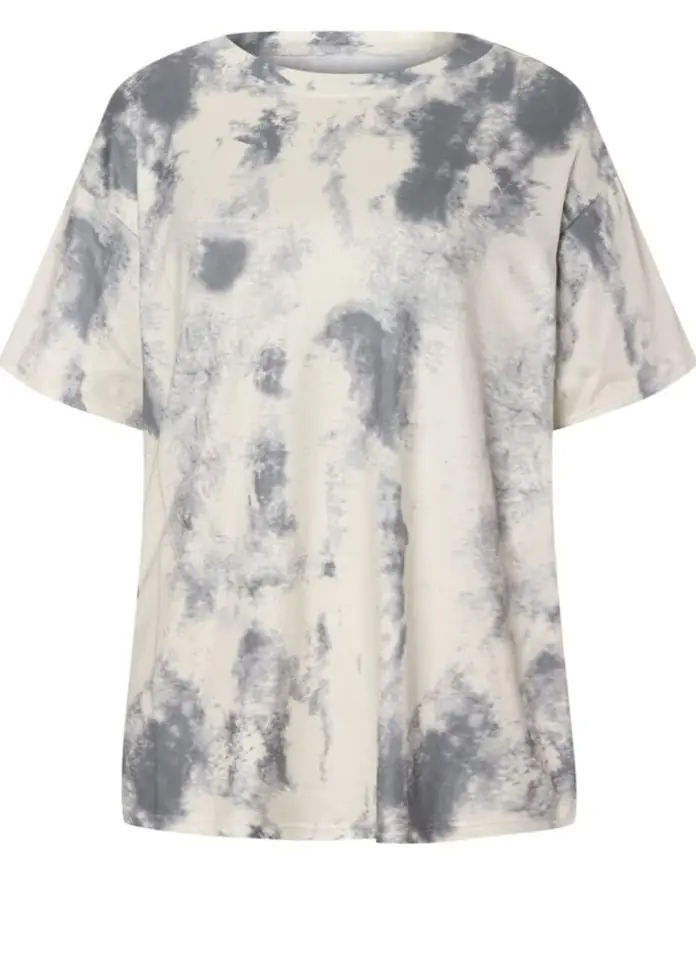 Remera tie dye blanca con gris