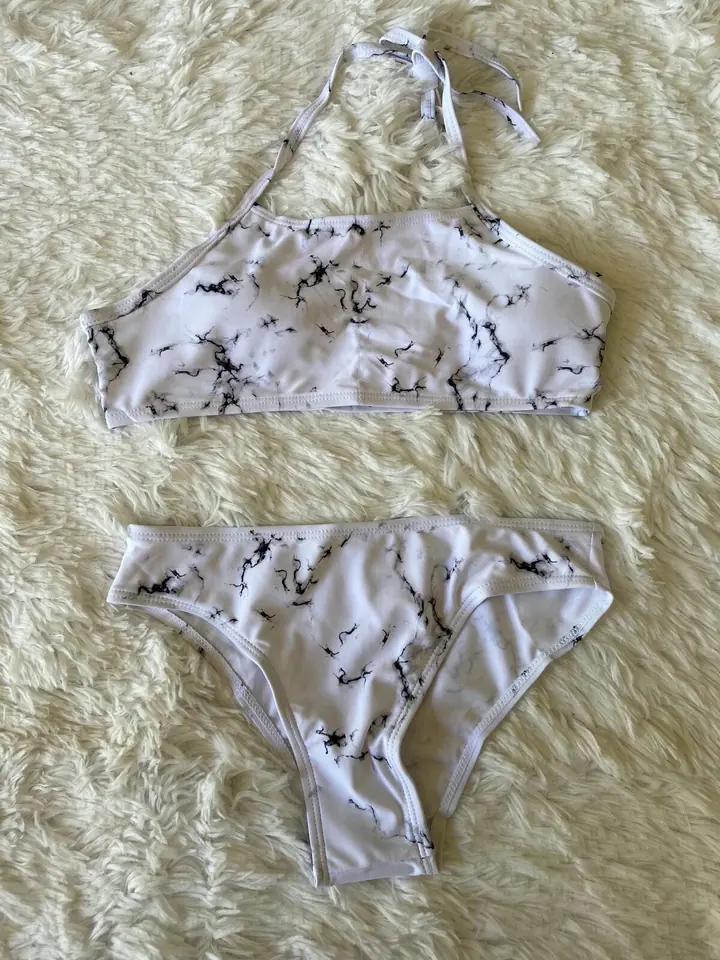 Bikini malla blanca marmol PETIT