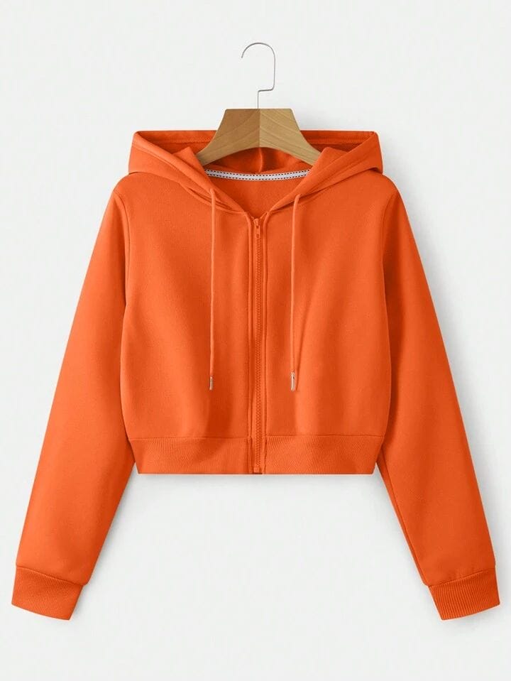 Campera anaranjada crop top