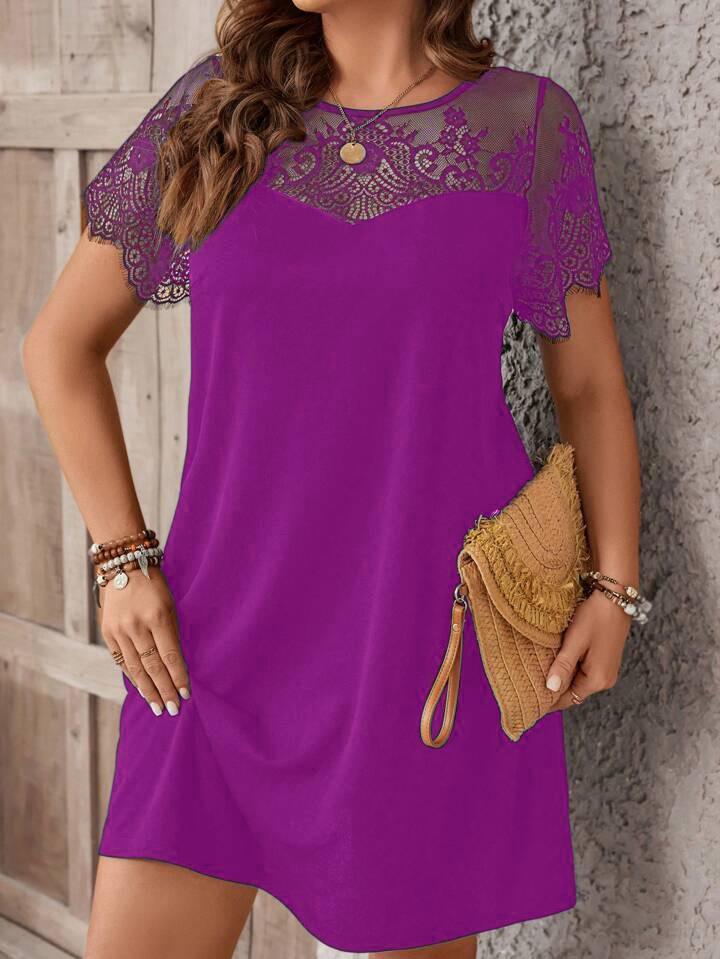 Vestido violeta encaje