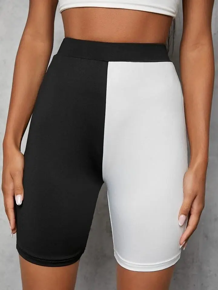 Biker bicolor blanco y negro