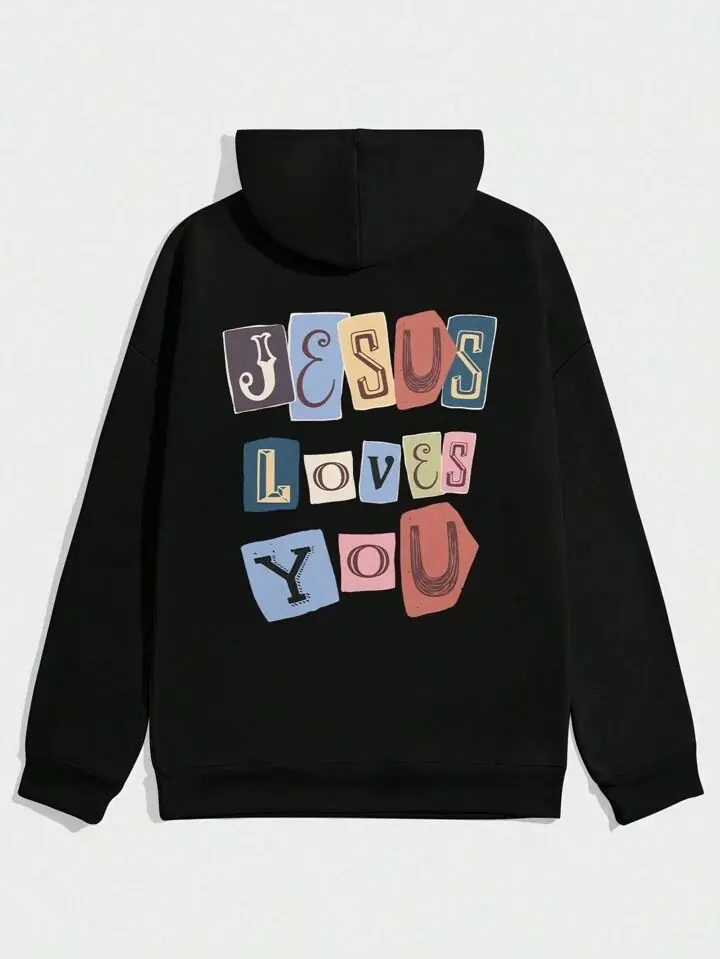 Canguro negro sin bolsillo jesus loves you