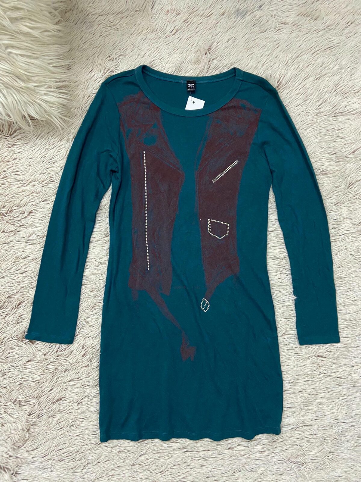 Vestido azul turquesa oscuro SHEIN