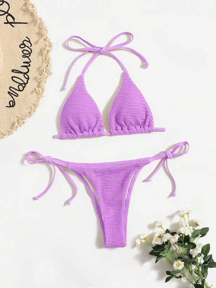 Bikini lila texturada