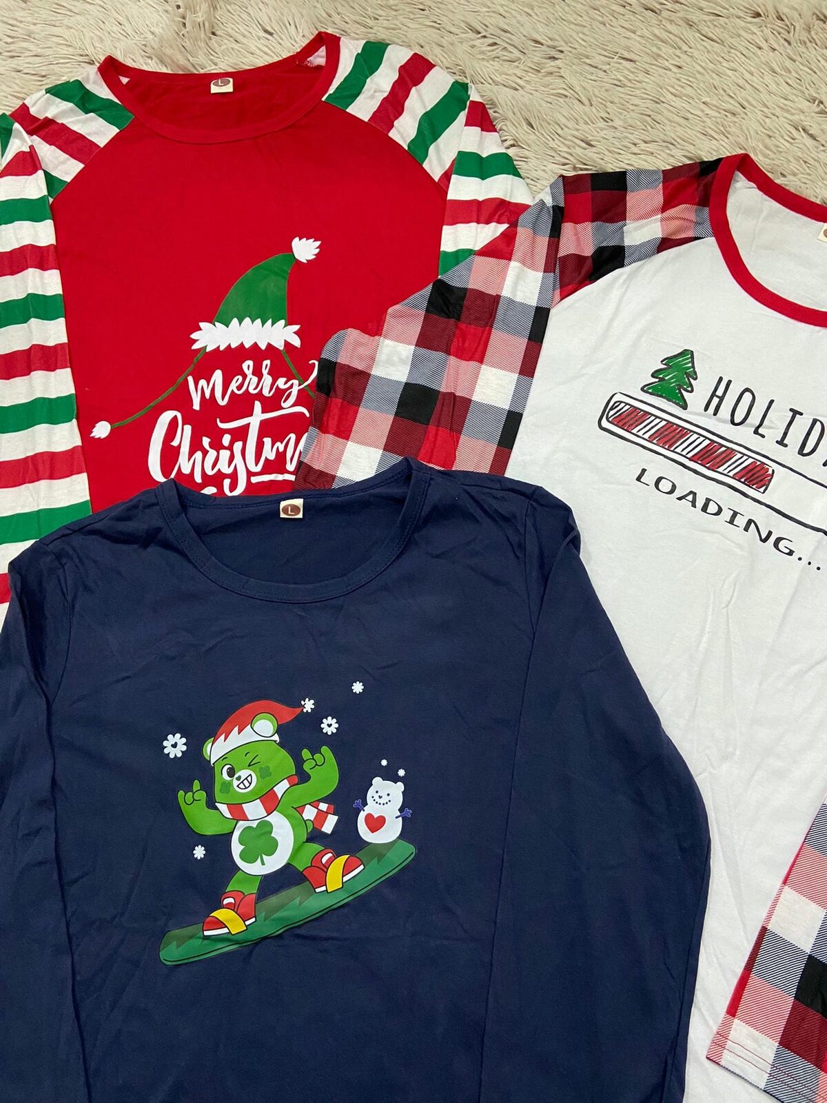 Pack 3 remeras de pijama navideñas SHEIN