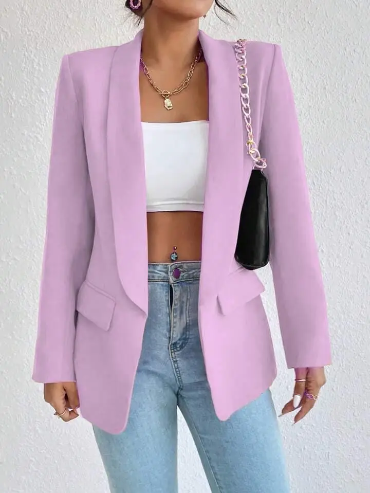 Blazer lila sin botones