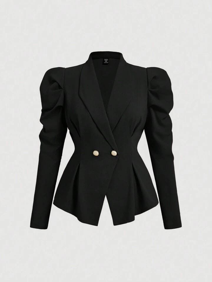 Blazer negro un Boston mangas farol fino