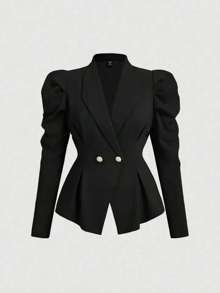 Blazer negro un Boston mangas farol fino