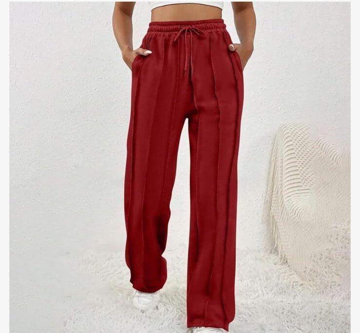 Pantalón jogger rojo costuras fuera