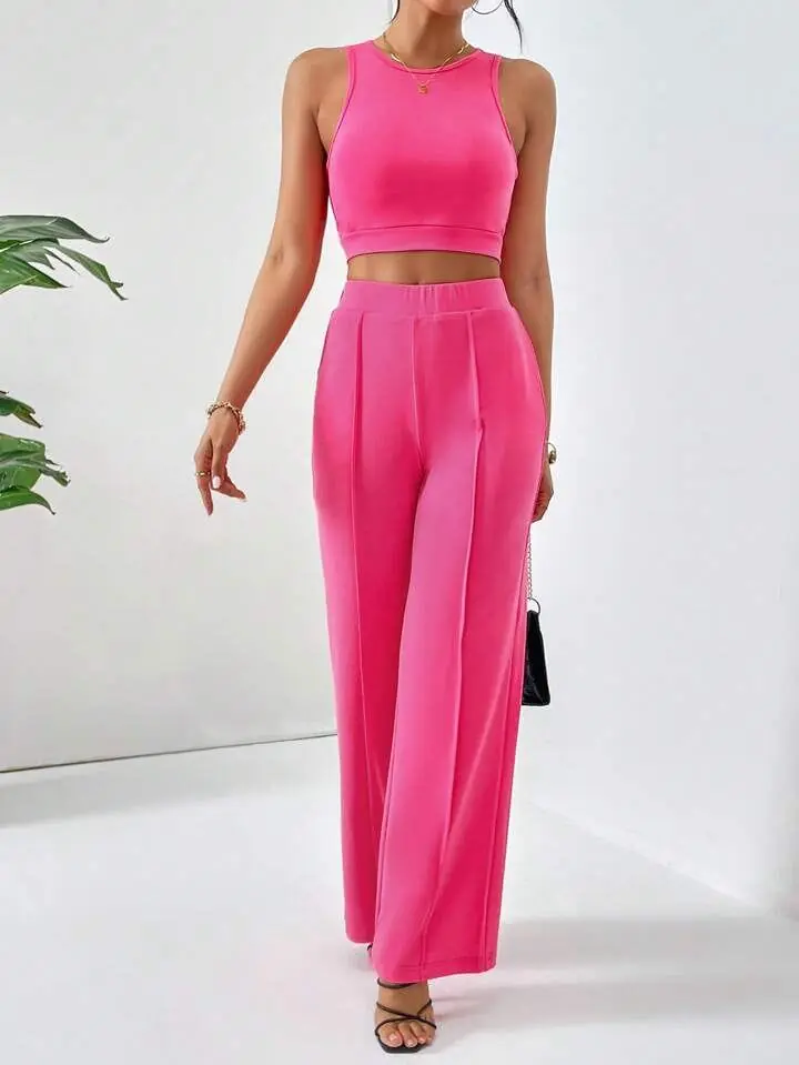 Pantalón rosa ancho
