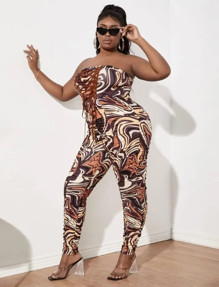 Mono strapless trama marrón