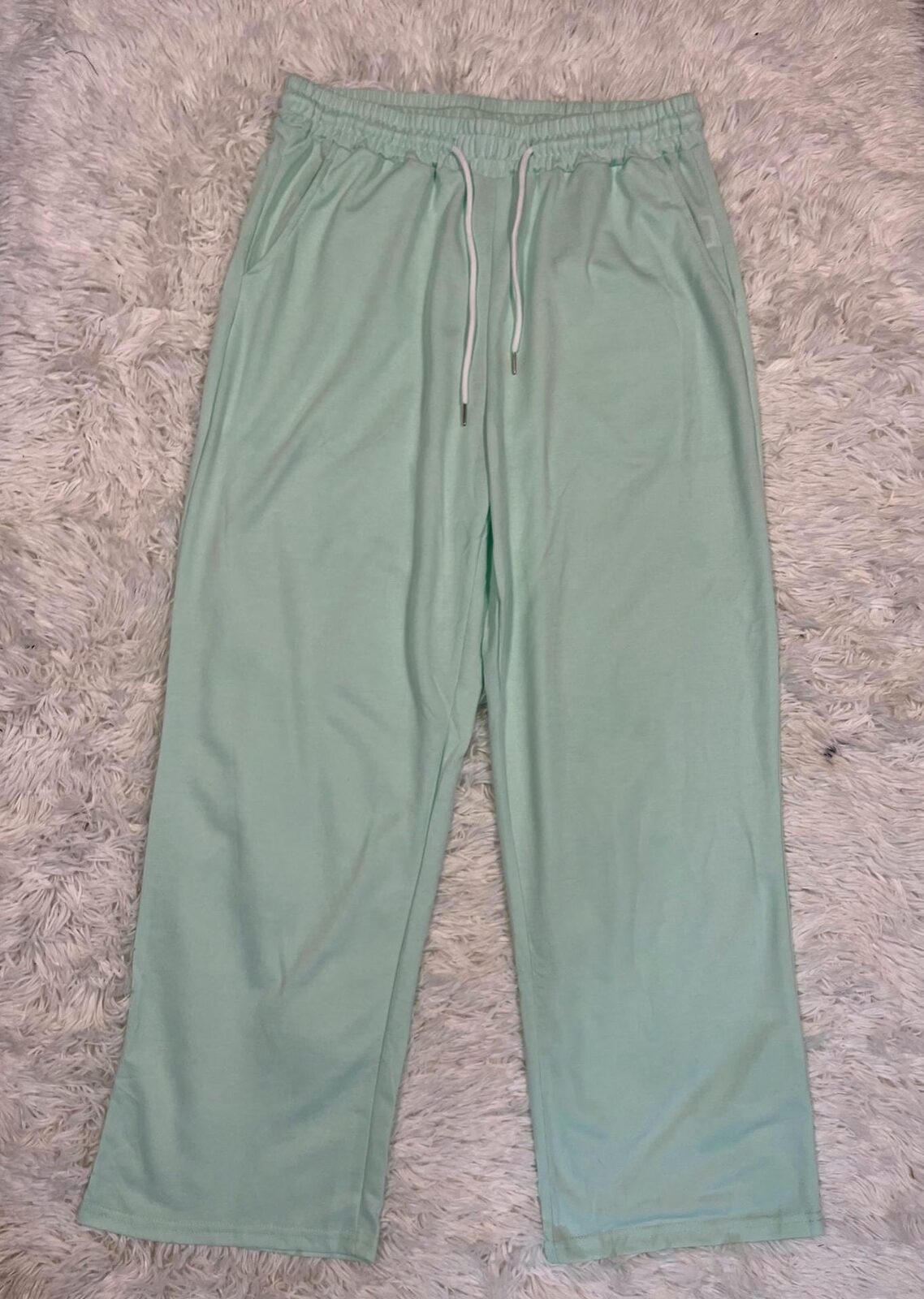 Pantalón jogger recto verde agua fino sin felpa